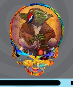 Awesome Skull Yoda Listen To Grateful Dead, Baby Yoda, Skull Customizable Png