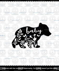 Baby Bear SVG, Baby SVG,Kids Design, Bear svg, Mom Kid svg Sayings Svg, Customizable Layered Svg, Svg Eps Png Dxf
