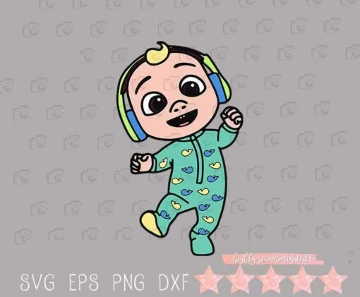 Baby JJ Cocomelon, Cocomelon Plush, Cocomelon Ji Baby Dancing, Johny Embroidery, Cute Kids, SVG PNG DXF, EPS, PDF