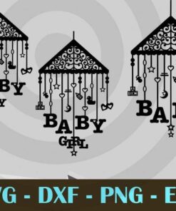 Baby Mobile baby boy baby girl family cute Design Bundles Customizable Layered Svg, Svg Eps Png Dxf