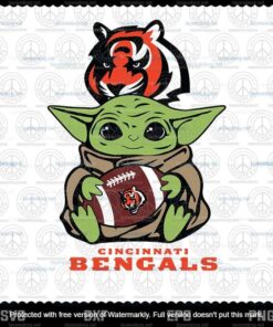 Baby Yoda Star Wars Cincinnati Bengals svg, NFL Football svg, Bengals svg, Customizable Layered Svg, Svg Eps Png Dxf