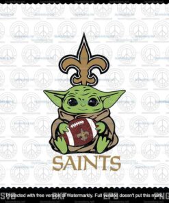 Baby Yoda Star Wars New Orleans Saints svg, NFL Team svg, Saints svg, Customizable Layered Svg, Svg Eps Png Dxf