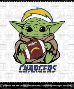 Baby Yoda Star Wars svg, Los Angeles Chargers svg, NFL svg, Football svg, Customizable Layered Svg, Svg Eps Png Dxf