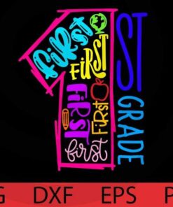 Back To School Shirt, 1st Grade T-Shirt, First Day Of School, Student T-Shirt, School Tee, Boys Back To School Customizable Layered Svg, Svg Eps Png Dxf