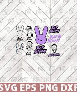 Bad Bunny, Puerto Rican rapper, Latin Trap And Reggaeton, Bad Rabbit, Rabbit, Playboy mexican Layered Svg,Svg Eps Png Dxf