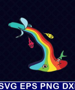 Banana Rainbow Melting, LGBT, food, Neon Color, Banana Color, Layered SVG, DXF, PNG, EPS