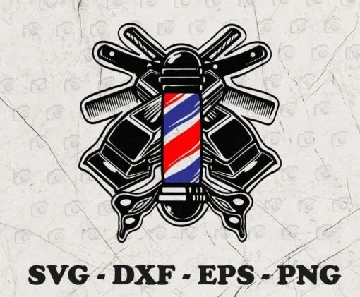 Barber Barbershop Logo, Barber Shop, Barber Gift, Barber, Barber Sharp, Haircut Salon, Layered SVG, DXF, PNG, EPS