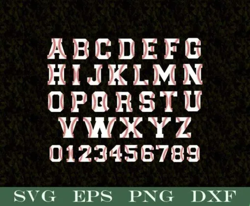 Baseball Font, Baseball Alphabet, Love Baseball, Gift for Baseball Player, SVG PNG DXF, EPS, PDF