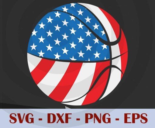 Basketball 4th Of July American, American Flag, patriotic, Independence Day Customizable Layered Svg, Svg Eps Png Dxf