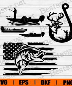 Bass Fishing , Bass Boat , Fisherman, Fishing Man, Fishing Dad, Fishing , Fish Lover, Fishing Hook , Svg Eps Png Dxf