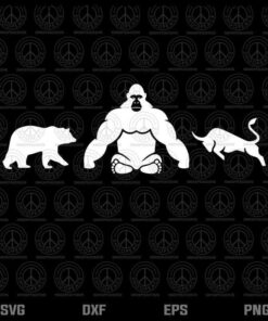 Bear Bull Gorilla Gang AMC GME Ape Meme Superstonk Stonk Men Customizable Layered Svg, Svg Eps Png Dxf