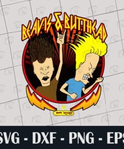 Beavis and Butthead, Metal Colors, Rock Out Graphic, Heavy Rock, Metal Butthead, SVG PNG DXF, EPS, PDF