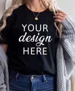 Bella Canvas 3001 Black Unisex T-Shirt Mockup, Model Mockup, Unisex Adult Tee