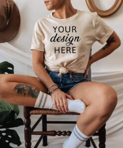 Bella Canvas 3001 mockup. Bella Canvas soft cream shirt mockup. Tshirt mockup. Mockup model. Shirt mockup. 3001 bella canvas mockup