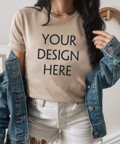 Bella Canvas 3001 mockup. Bella Canvas tan shirt mockup. Tshirt mockup. Mockup model. Tan shirt mockup. 3001 bella canvas mockup