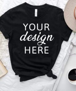 Bella Canvas 3001 Mockup Black | Black Shirt Mock Up | Black 3001 Mockup | Unisex Tee Mockup | Flat Lay Mockup | Digital Mockup