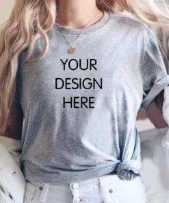 Bella & Canvas 3001 TShirt Mockup - Bella Canvas Shirt - Athletic Heather Mock-up- Grey Color - Unisex T-Shirt - Tee Mockup - Model Mockup