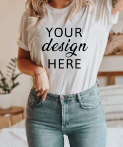 Bella & Canvas 3001 TShirt Mockup - Bella Canvas Shirt - White Color - Unisex T-Shirt - Tee Mockup - Model Mockup