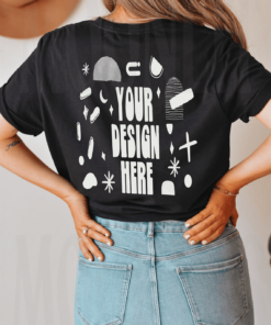 Bella Canvas 3001 Tshirt Mockup- Black Shirt- 3001 Mock- Back Shirt - Unisex TShirt- Tee Mockup- Model Mockup JPG- PNG Digital Mockup