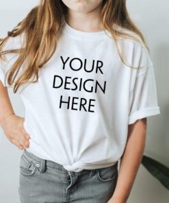 Bella Canvas White 3001Y Model Mockup - Girls Mockup - Kids Model Shirt Mockup