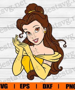 Belle Beauty And The Beast , Beauty And The Beast Cartoon, Disney Cartoon, Gift For Girl Svg Eps Png Dxf