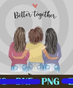 Better Together, Personalized Gift for Best Friends, Sisters gift idea, Gift for mom, Mothers day gift, Birthday gift, BFF, Custom Name, Customizable PNG