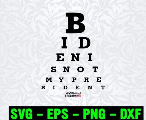 Biden Is Not My President Eye Chart, Hidden from Biden, Anti Biden, Election 2020 Layered Svg Eps Png Dxf
