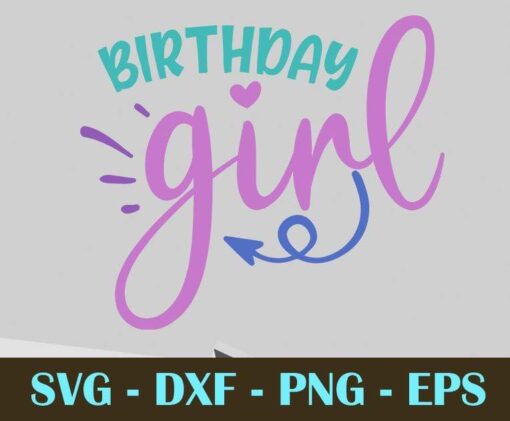 birthday girl, Mermaid, Mythical creature, Customizable Layered Svg, Svg Eps Png Dxf