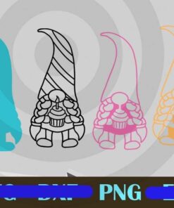 Birthday Gnome colorful 3D Layered Design Bundles Customizable PNG