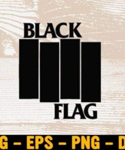 Black and White, Love Rock Bands, Music Vintage Flag American Raglan Baseball, Black Flag, Rock and Roll Fans Layered Svg Eps Png Dxf
