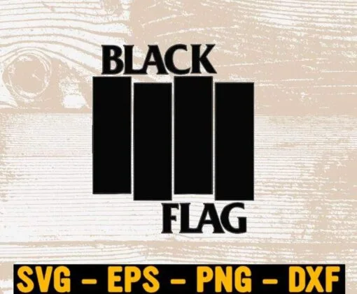 Black and White, Love Rock Bands, Music Vintage Flag American Raglan Baseball, Black Flag, Rock and Roll Fans Layered Svg Eps Png Dxf