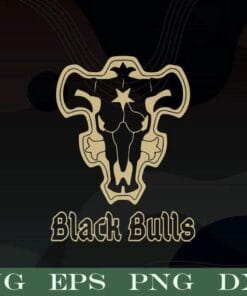 Black Arts Bulls Japanese Fantasy Anime Clover Blacks, Black Bulls, Bull Logo, Anime, Manga Lovers , Cosplay, SVG PNG DXF, EPS, PDF