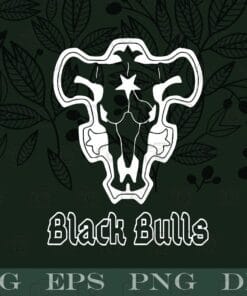 Black Bulls Arts, Japanese Fantasy, Anime Clover Blacks, Layered SVG, DXF, PNG, EPS