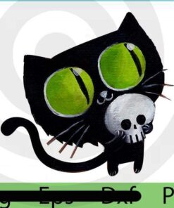 Black Halloween Cat, 2021 Halloween, horror art, scary quote cute funny Art, Halloween Theme, Customizable PNG