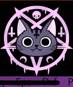 Black Meowgic Cat, 2021 Halloween, scary horror art, Halloween Theme, funny cute Wording Art, Customizable PNG