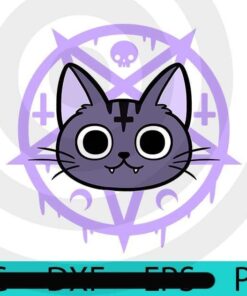 Black Meowgic , Cat head, Halloween 2021, Halloween, Halloween Theme, Halloween Gift, 2021 Halloween, Scary Cute Funny Halloween Art , Customizable PNG