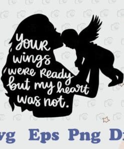 Black Pregnant Woman, Black Pregnant Woman, Mother's Day, Gift for Mom, Your Wings Were Ready,SVG PNG DXF, EPS, PDF