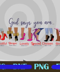 Black Sistas, Queen Melanin, African American Women, Black woman, black girl svg, God Says You Are Unique, Curvy sisters Customizable PNG