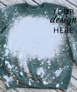 Bleached T-Shirt | MockUp Gildan Softstyle Heather SP DRK Green Bleached Sweatshirt|Hoodie