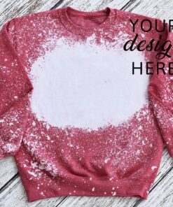 Bleached T-Shirt | MockUp Gildan Softstyle Heather SP DRK Red Scarlett| Bleached Sweatshirt|Hoodie