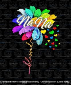 Blessed Nana Flower Funny Grandma Grandmother Mimi Customizable Png
