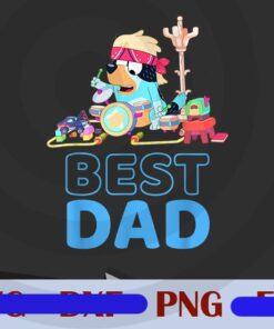 Bluey Dad Best Matching Family, Cartoon Dog, Best Dad, Father Day, Gift for Dad, Customizable PNG