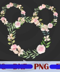 Boho Mickey, Epcot Flower and Garden Festival , Women's Disney, Floral Mickey Head , Gift for Girl, Mom Gift, Mother Day, Customizable PNG