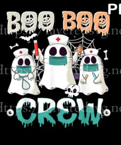 Boo boo Crew Nurse Halloween Ghost Costume Matching , 2021 Halloween, Retro halloween Art, 2021 halloween gift, halloween theme Customizable PNG