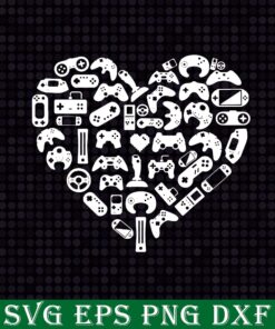 Boys Gamer Gift, Game Heart Valentines Day Lover Men Kids Layered SVG, DXF, PNG, EPS