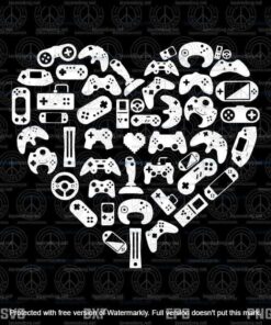 Boys Gamer Gift, Game Heart Valentines Day Lover Men Kids Svg, Customizable Layered Svg, Svg Eps Png Dxf