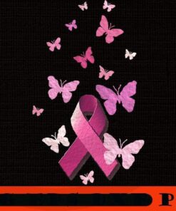 Breast Cancer Pink butterfly ribbon , Breast Cancer Awareness Month, Pink Ribbon For Breast Cancer Awareness, Women Health Care Support, Woman Wore Pink Customizable PNG