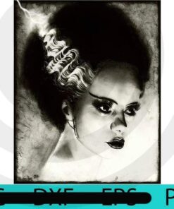 Bride of Frankenstein, Happy Halloween 2021, 2021 Halloween, Halloween, Halloween Theme, Scary Halloween Art, Scary Halloween Gift, Customizable PNG