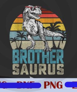 Brothersaurus T Rex Dinosaur Brother Saurus Family Matching, Sunglasses, Dinosaur Fan, Vintage, Customizable PNG