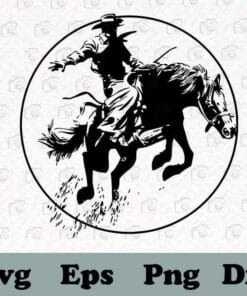 Bucking bronc, Rodeo, cowboy, Gift for Cowboy, Riding Horse, Horse Lovers SVG PNG DXF, EPS, PDF